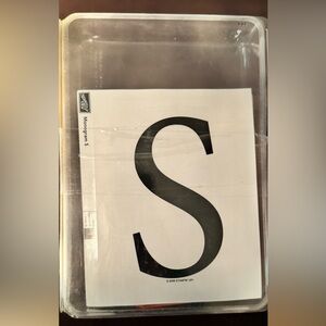 RETIRED Stampin’ Up! Monogram “S” Wood-Mounted Rubber Stamp ©2006